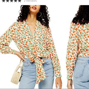TOPSHOP NWT knot front blouse US 8